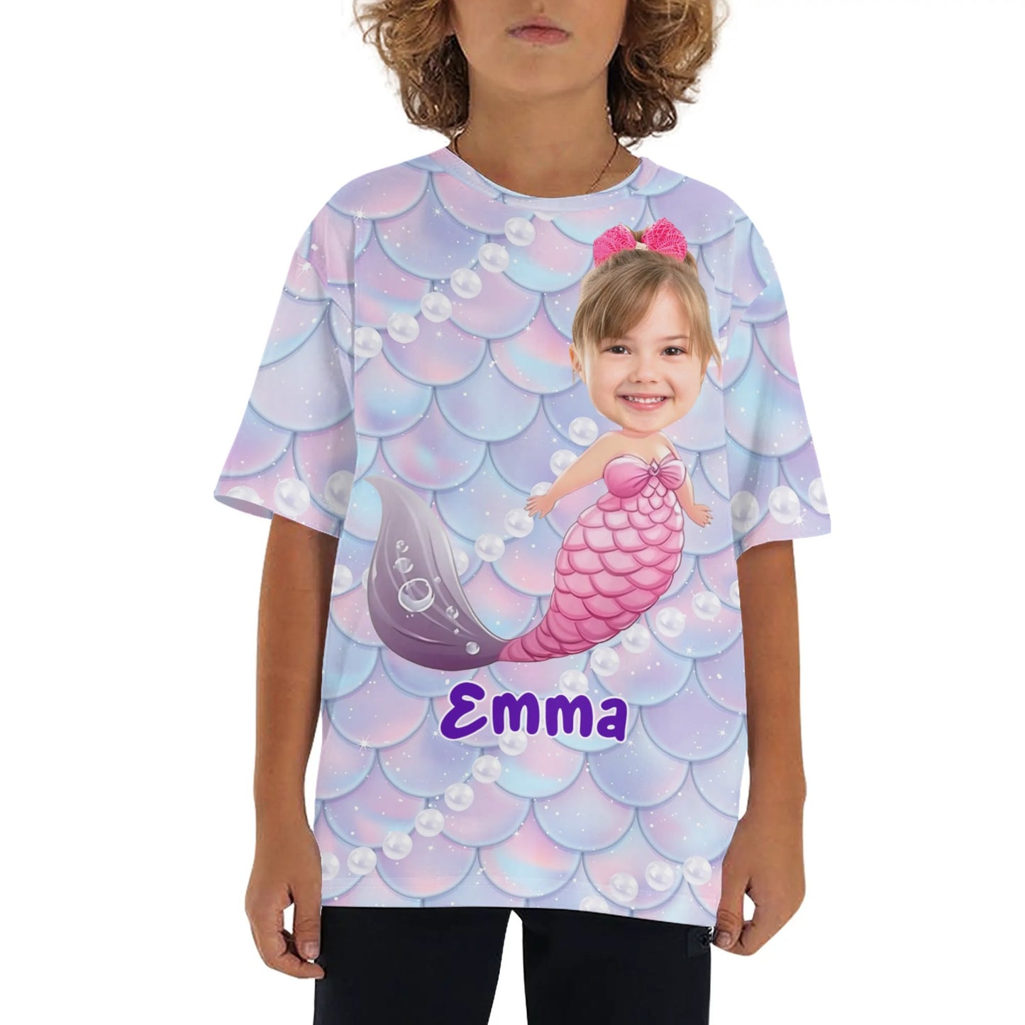 popcustoms - Childrens Loose Fit Short Sleeve T-Shirt Pull on Tees XL