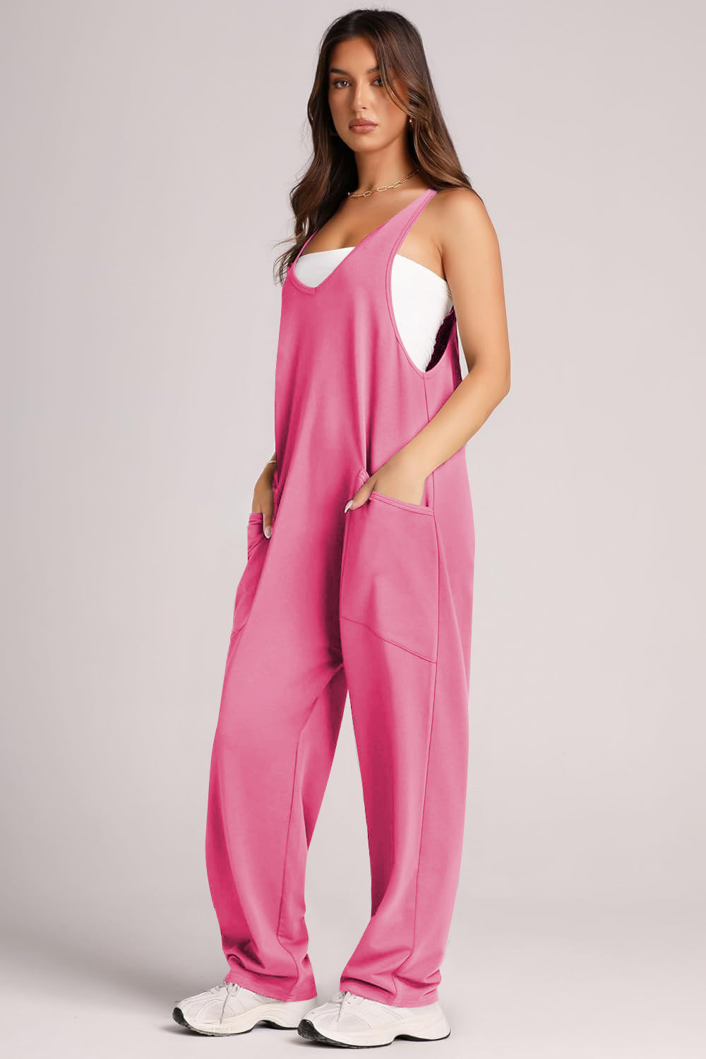Trendsi - Lovelet V-Neck Wide Strap Overalls Pink