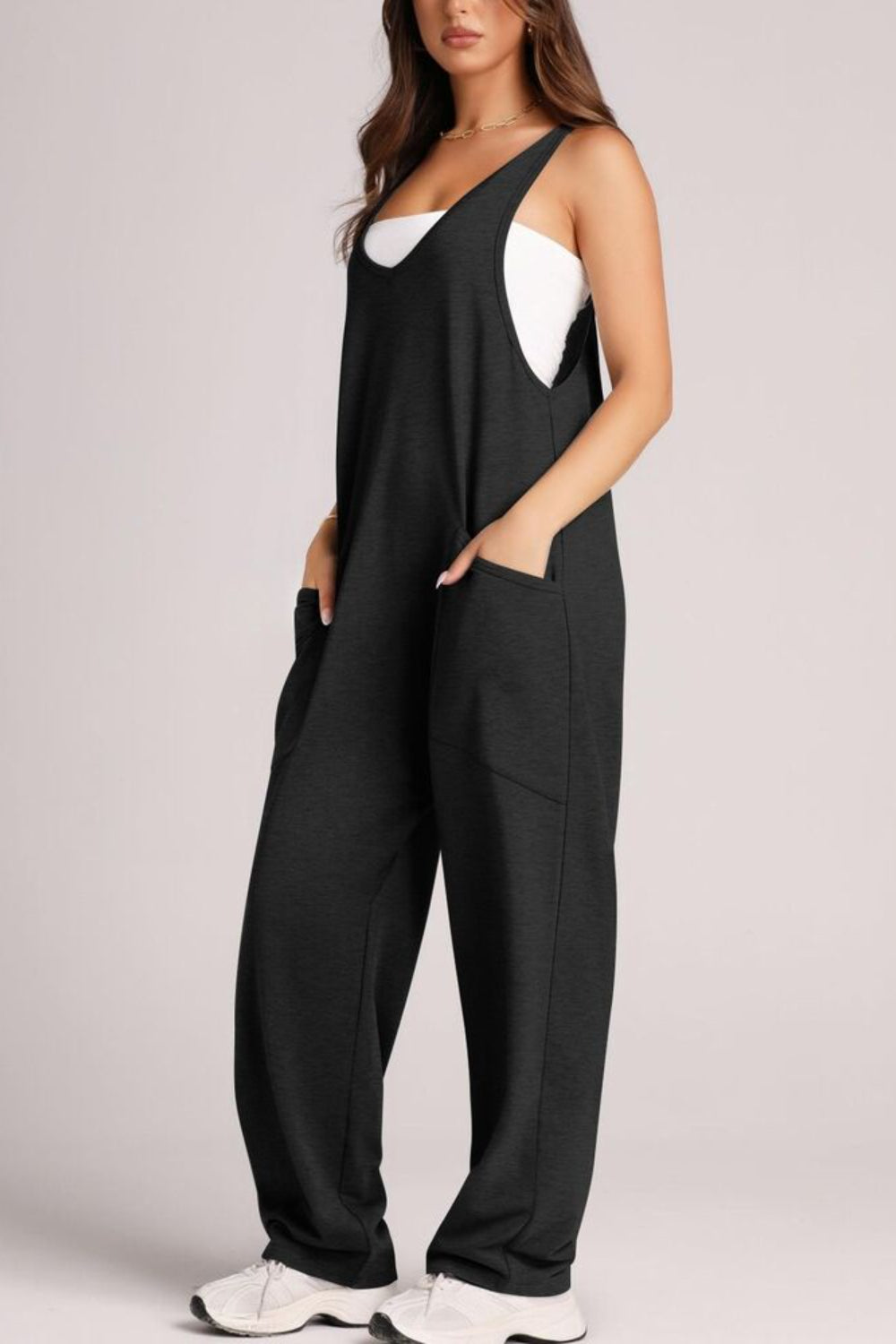 Trendsi - Lovelet V-Neck Wide Strap Overalls