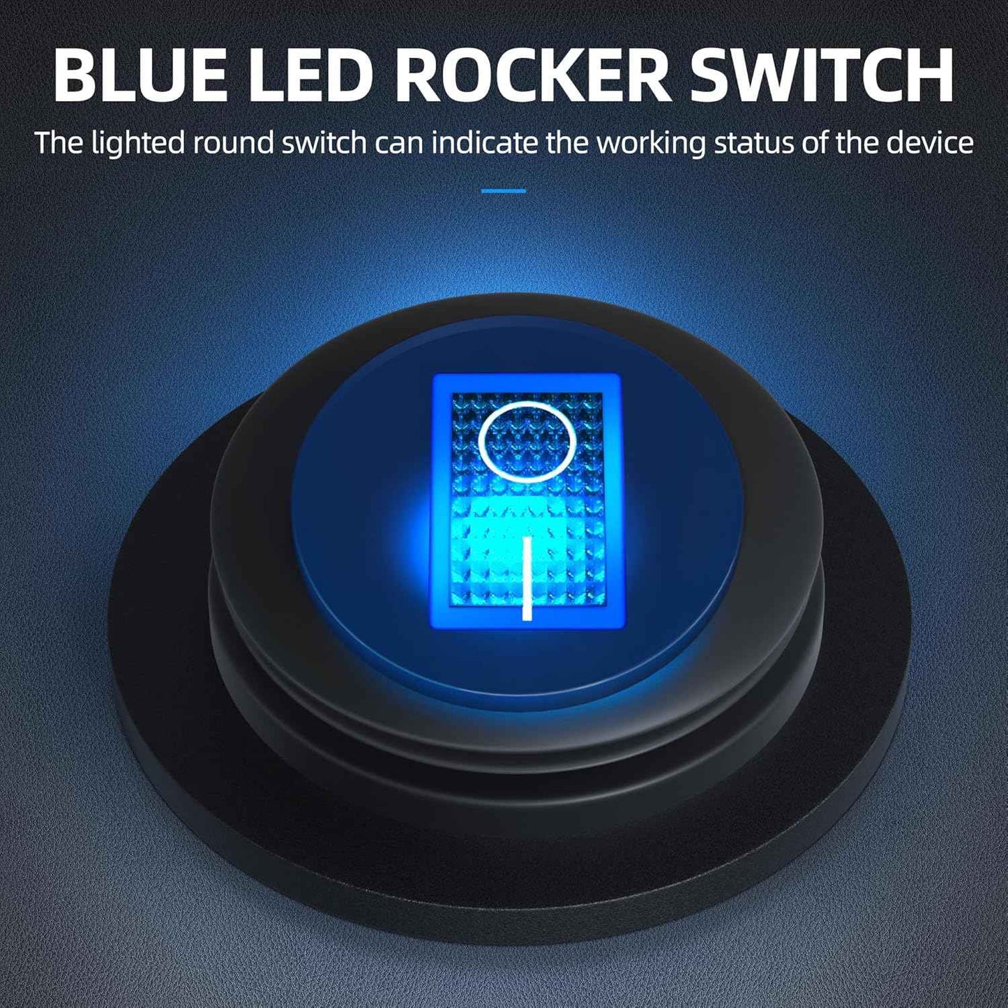 Zimonto waterproof rocker switch 12V with blue LED indicator for device status