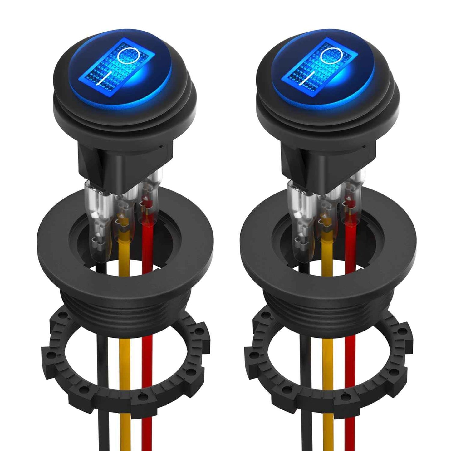 Zimonto waterproof rocker switch 12V with blue LED indicator for easy identification and control