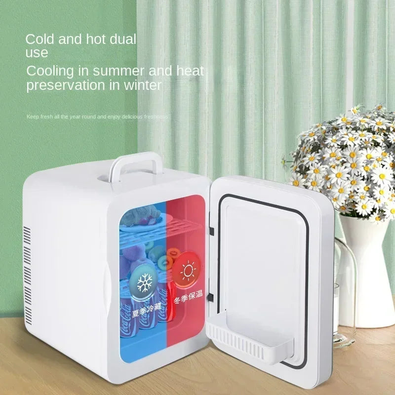 Zimonto - Portable Refrigerator, Mini Mini Refrigerator, Dual Purpose Cold and Warm Car and Home Refrigerator, Cosmetic Preservation Box