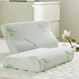 Zimonto - 50*30cm Bamboo Fiber Pillow Slow Rebound Health Care Memory Foam Pillow Memory Foam Pillow Orthopedic Pillows Support NeckRelief