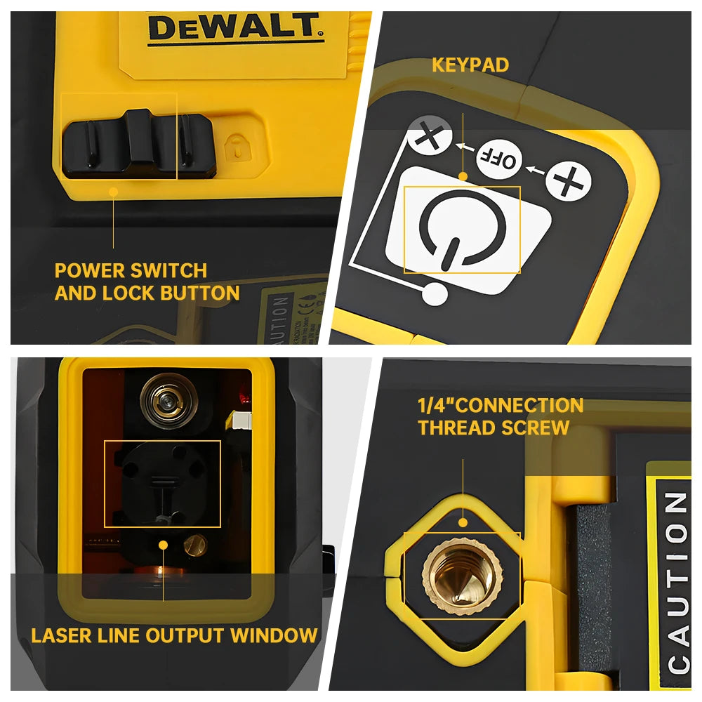 Zimonto - DEWALT Mini Laser Level 2-Line Horizontal Vertical Cross Level Green Light High-Precision Laser Self-Leveling Portable Tool
