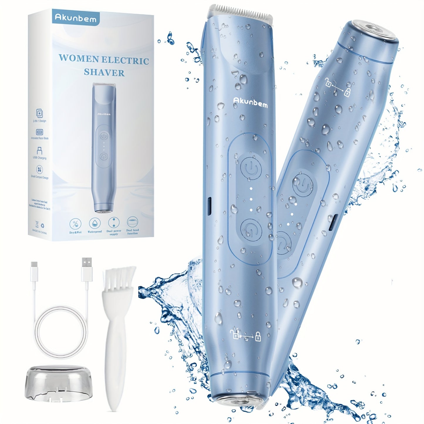 Zimonto - Valentines Day Essential Akunbem Dual Head Electric Shaver Azure