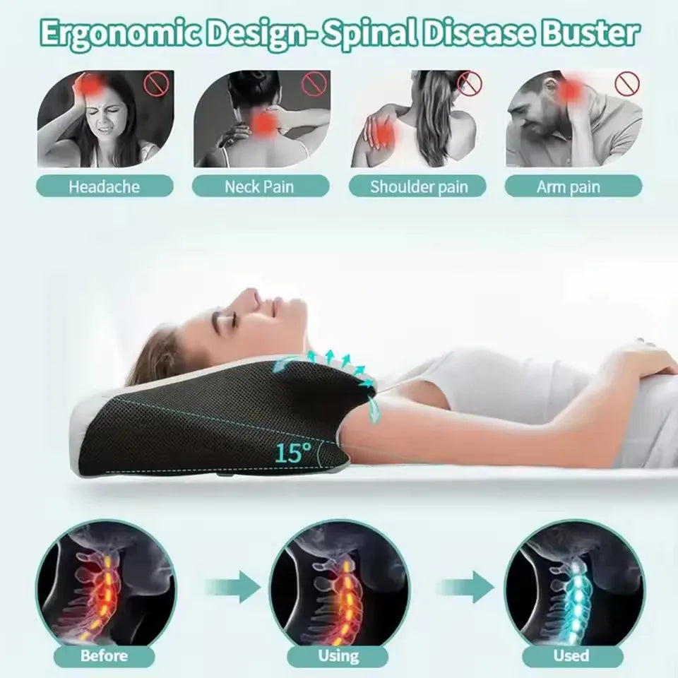 Zimonto - Butterfly Sleep Memory Neck Pillow Slow Rebound Comfortable Memory Foam Sleep Pillow Cervical Orthopedic Neck Massage Bed Pillow