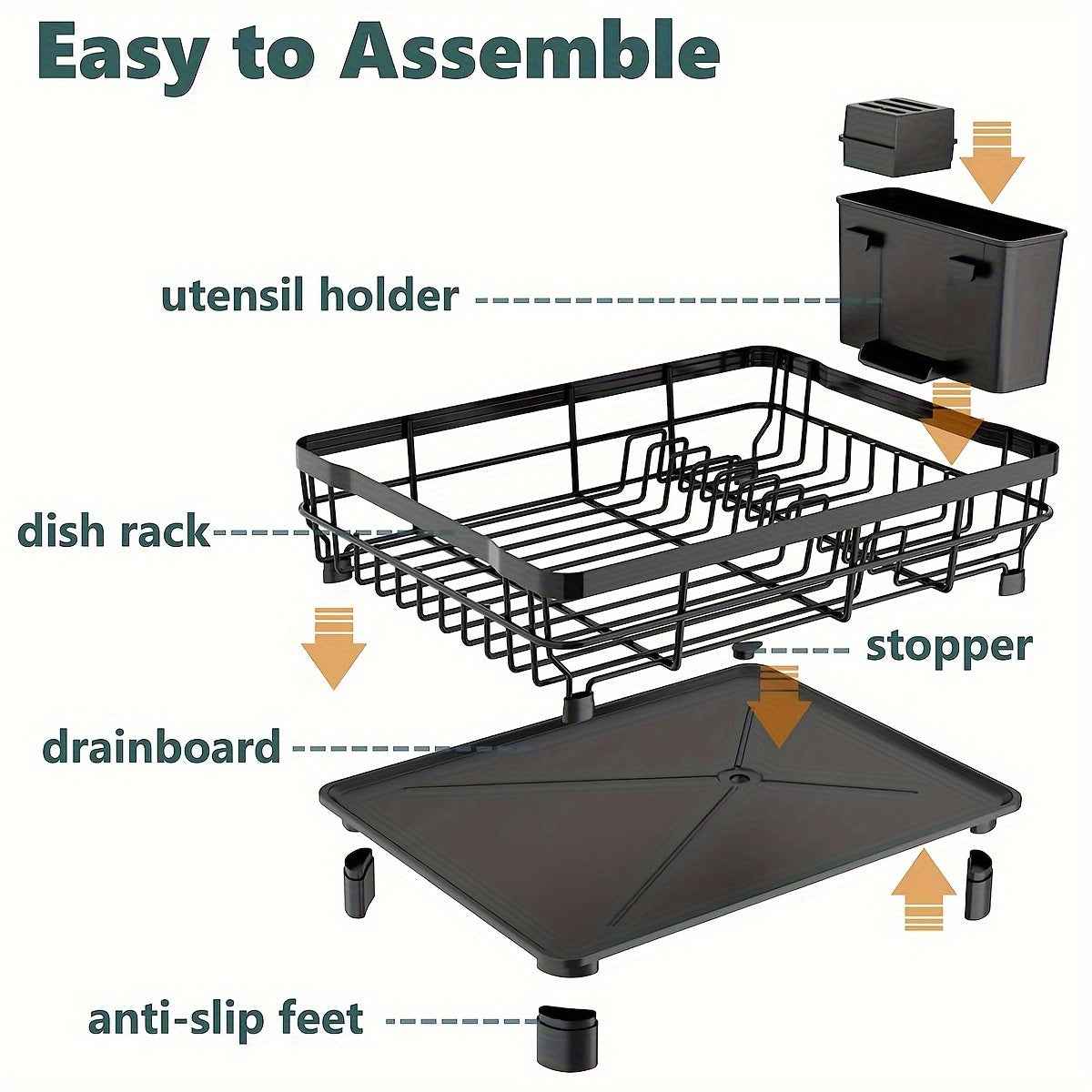 SpaceSaving Stainless Steel Kitchen Dish Rack