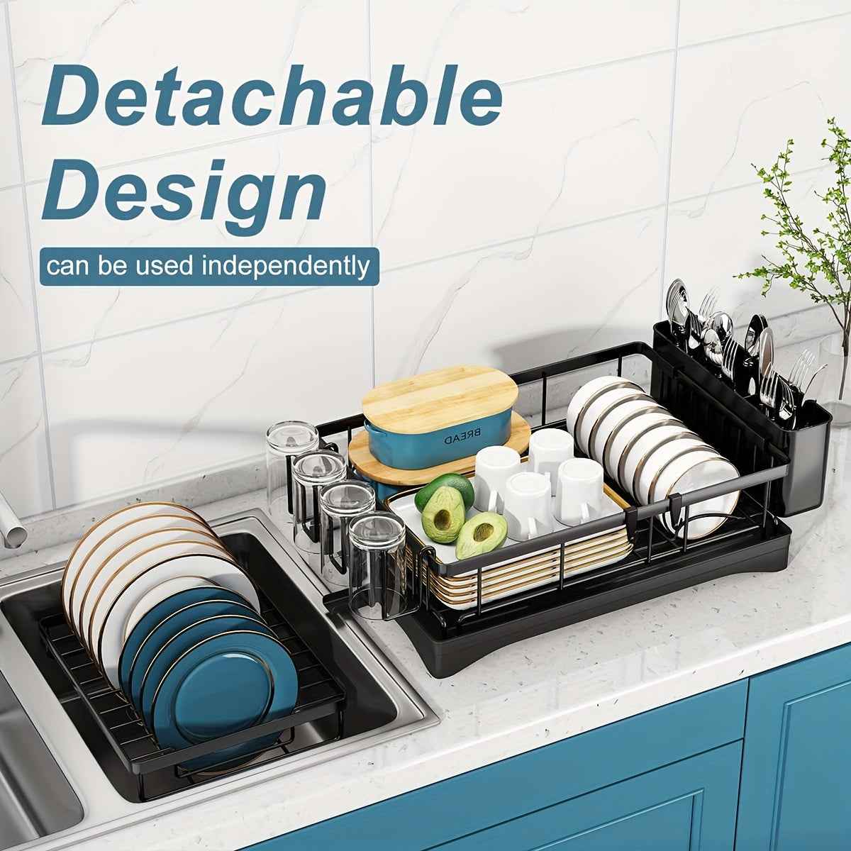 SpaceSaving 2Tier Carbon Steel Dish Rack Organizer