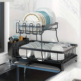 SpaceSaving 2Tier Carbon Steel Dish Rack Organizer