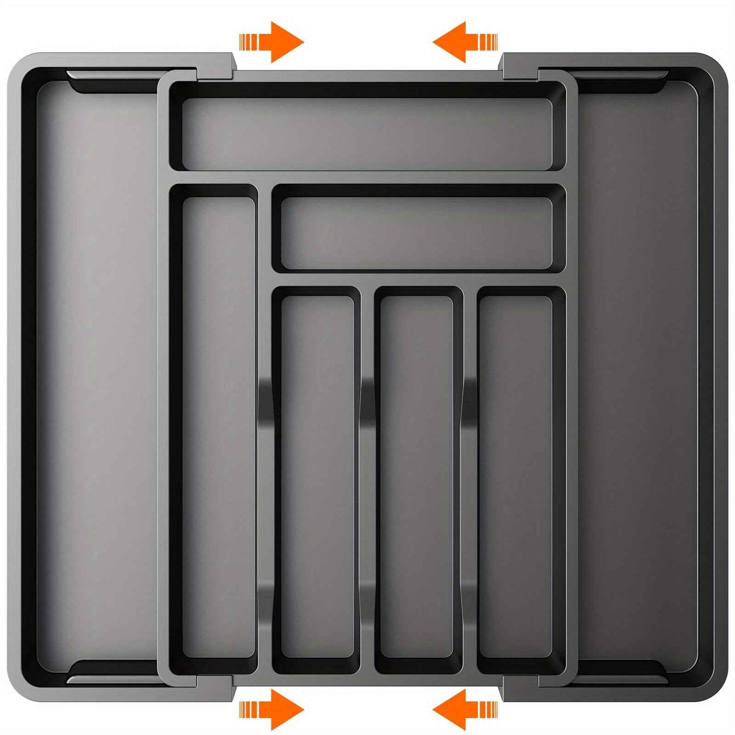 Adjustable 2-Section Expandable Cutlery Tray Organizer for Kitchen Drawers - Durable & Minimalist Design