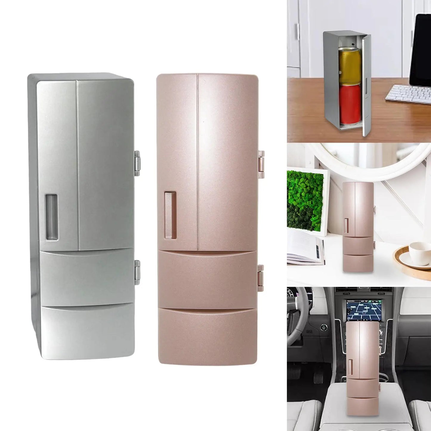 Zimonto - Generic Car Refrigerator Compact Personal Fridge High Performance USB Mini Fridge for Dorm Picnic Car Food Beverage Outdoor