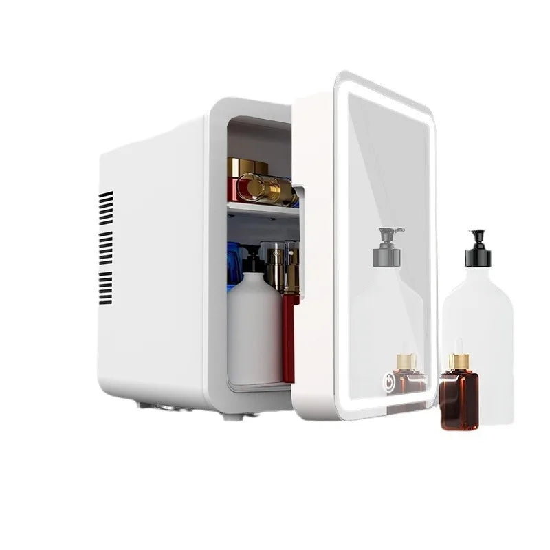 Zimonto - 4L Makeup Mini Fridge for Bedroom Car Office & Dorm Cooler & Warmer Portable Small Refrigerator for Cosmetics, Skin Care white us
