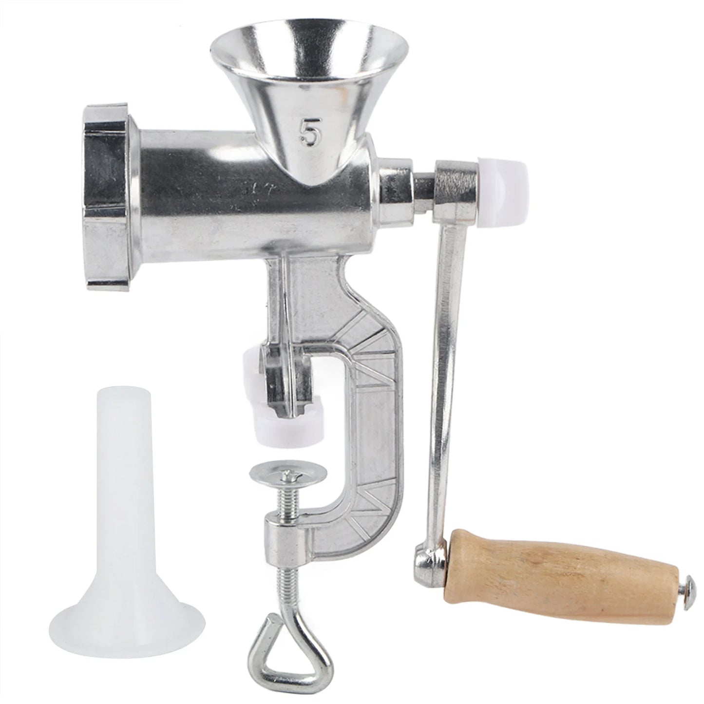 Zimonto - Grinding Machine Pepper Grinder Household Aluminum Alloy Manual Sausage Meat Grinder Pepper Spice Grinding Machine Kitchen Tools sliver United States