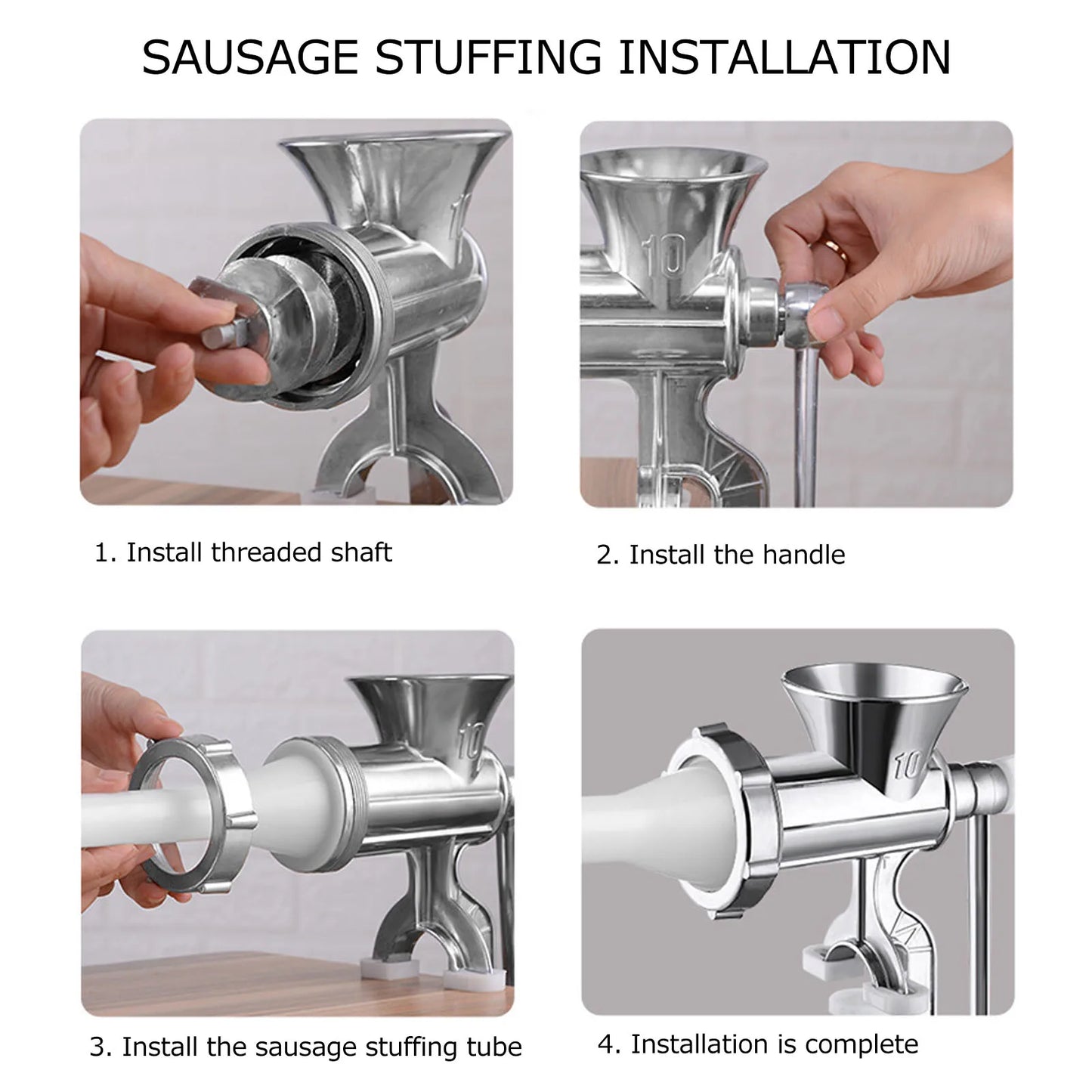 Zimonto - Grinding Machine Pepper Grinder Household Aluminum Alloy Manual Sausage Meat Grinder Pepper Spice Grinding Machine Kitchen Tools