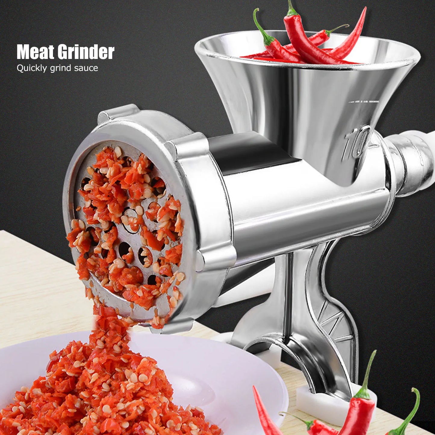 Zimonto - Grinding Machine Pepper Grinder Household Aluminum Alloy Manual Sausage Meat Grinder Pepper Spice Grinding Machine Kitchen Tools