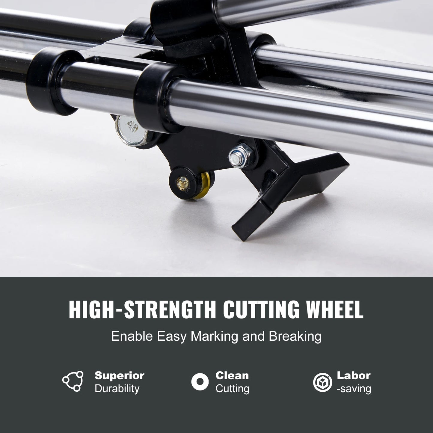 Zimonto - VEVOR Manual Tile Cutter Laser Positioning Single Rails W/ Supporting Feet Professional Push Knife for Cutting Ceramic Porcelain