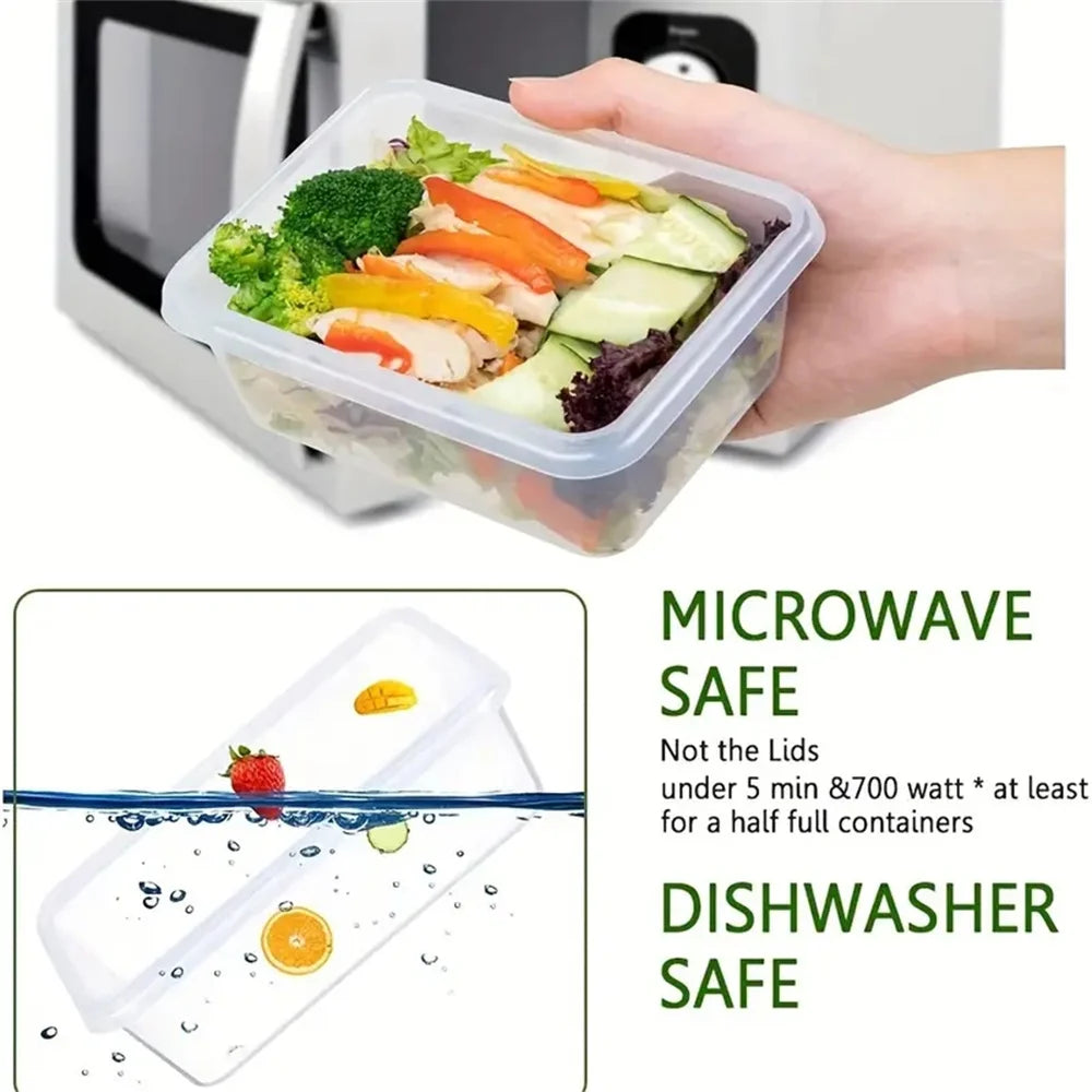 Zimonto - 24pcs Kitchen Storage Container Set - Dishwasher Safe, Reusable Plastic Bins with Flip Lids for Fruits, Vegetables & Meats - Inc
