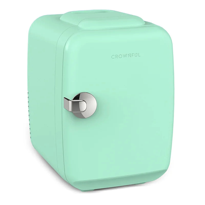 Zimonto - Crownful 4L Mini Fridge 110V 220V Beauty Makeup Skincare Refrigerator AC/DC Heated Cooling Beauty Refrigerator Car Mini Fridge United States green
