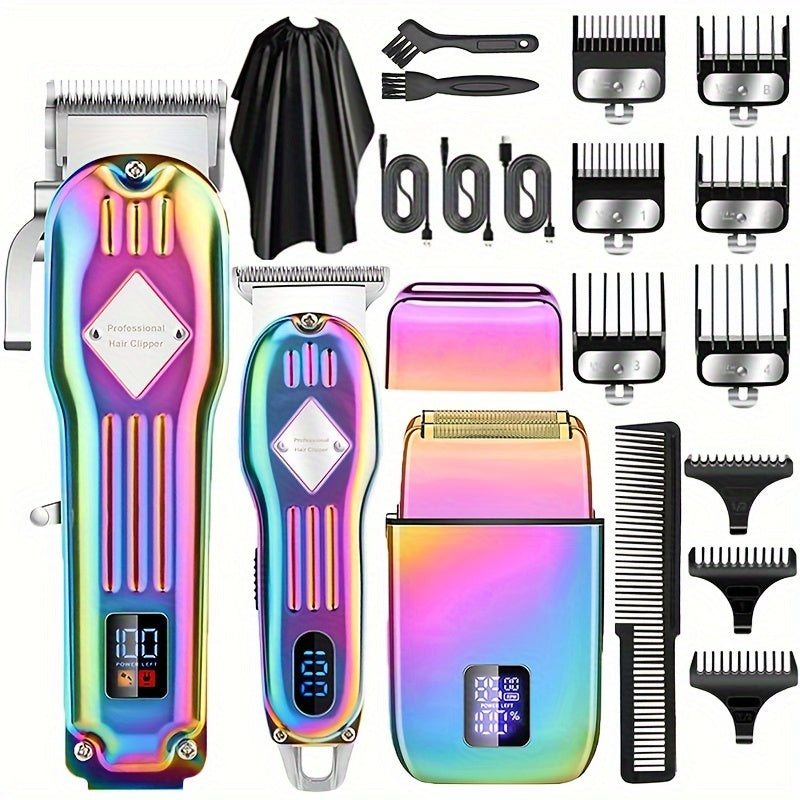 Zimonto - 3in1 Cordless Hair Beard Grooming Kit For Men Vibrant Palette