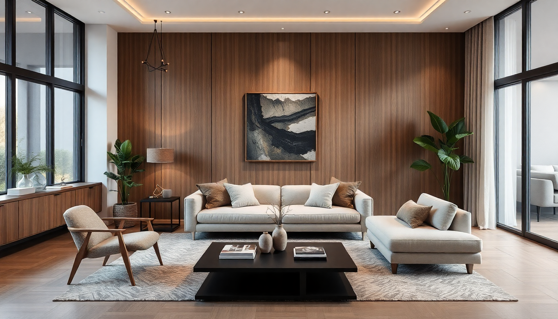 A stylish living room featuring minimalist decor