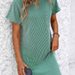 Mandy Ribbed Striped Short Sleeve Mini Tee Dress