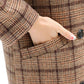 Womens Oversize Wool Blend Plaid DoubleBreasted Trench Coat