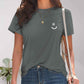 Smile Graphic Round Neck Short Sleeve T-Shirt