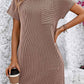 Mandy Ribbed Striped Short Sleeve Mini Tee Dress