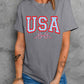 USA Round Neck Short Sleeve T-Shirt