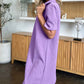 Double Take Full Size Texture Collared Neck Short Sleeve Dress