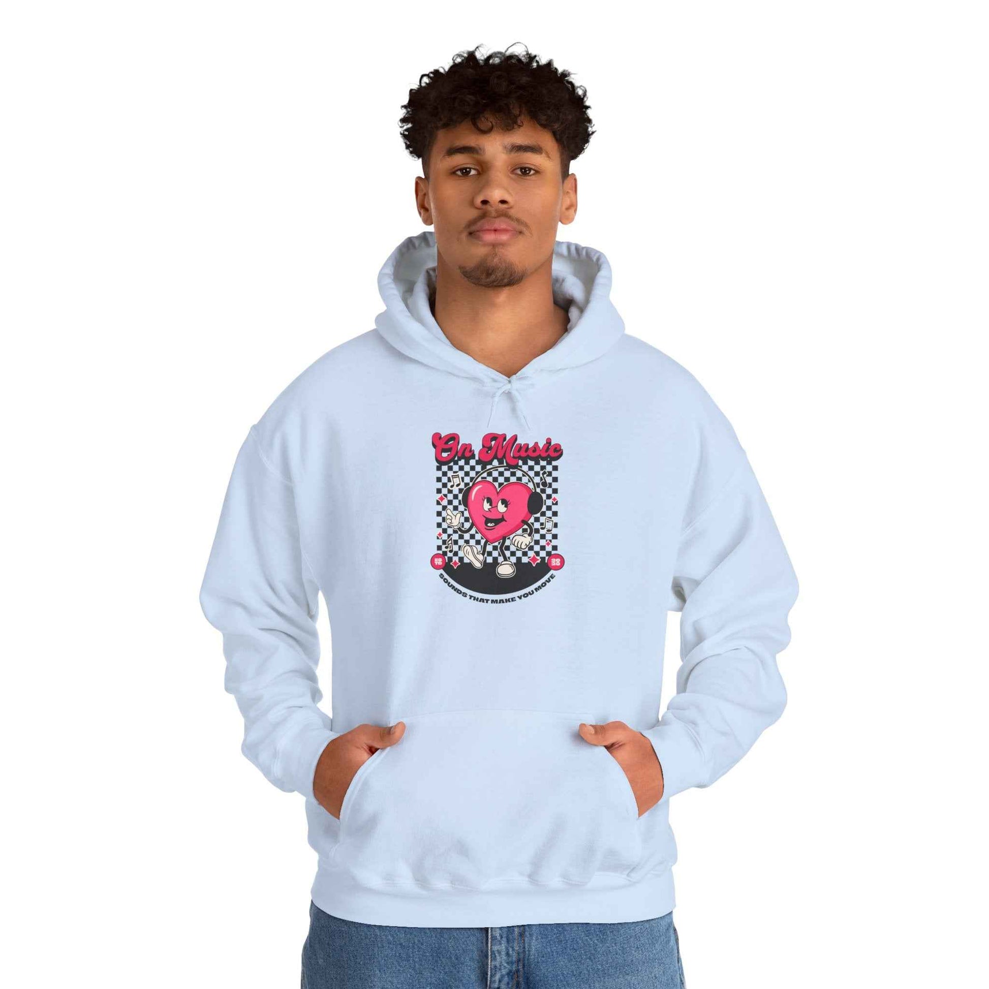 Be Moved Retro Heart Checkerboard Graphic Hoodie