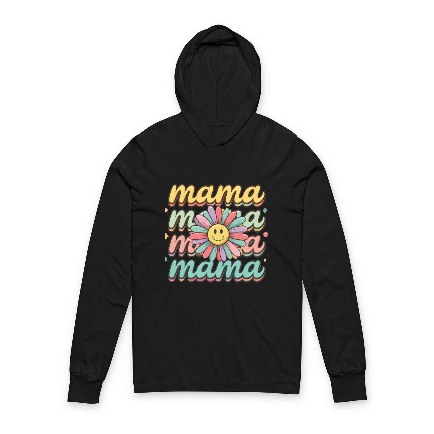 Mama Retro Daisy Hoodie Tee — Vintage Floral Mom Shirt for Mother’s Day