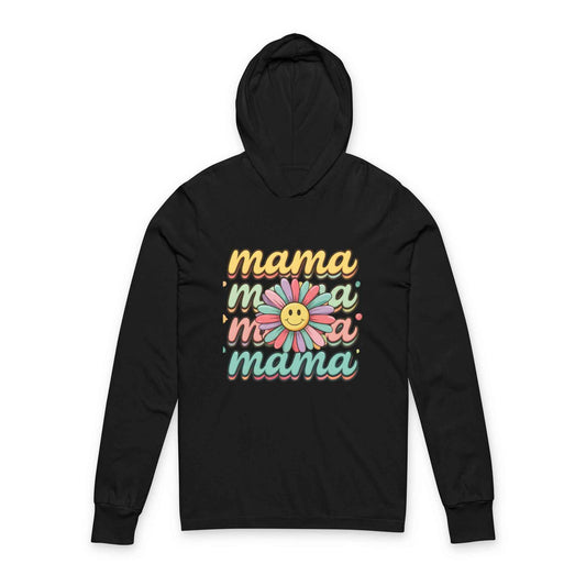 Mama Retro Daisy Hoodie Tee — Vintage Floral Mom Shirt for Mother’s Day
