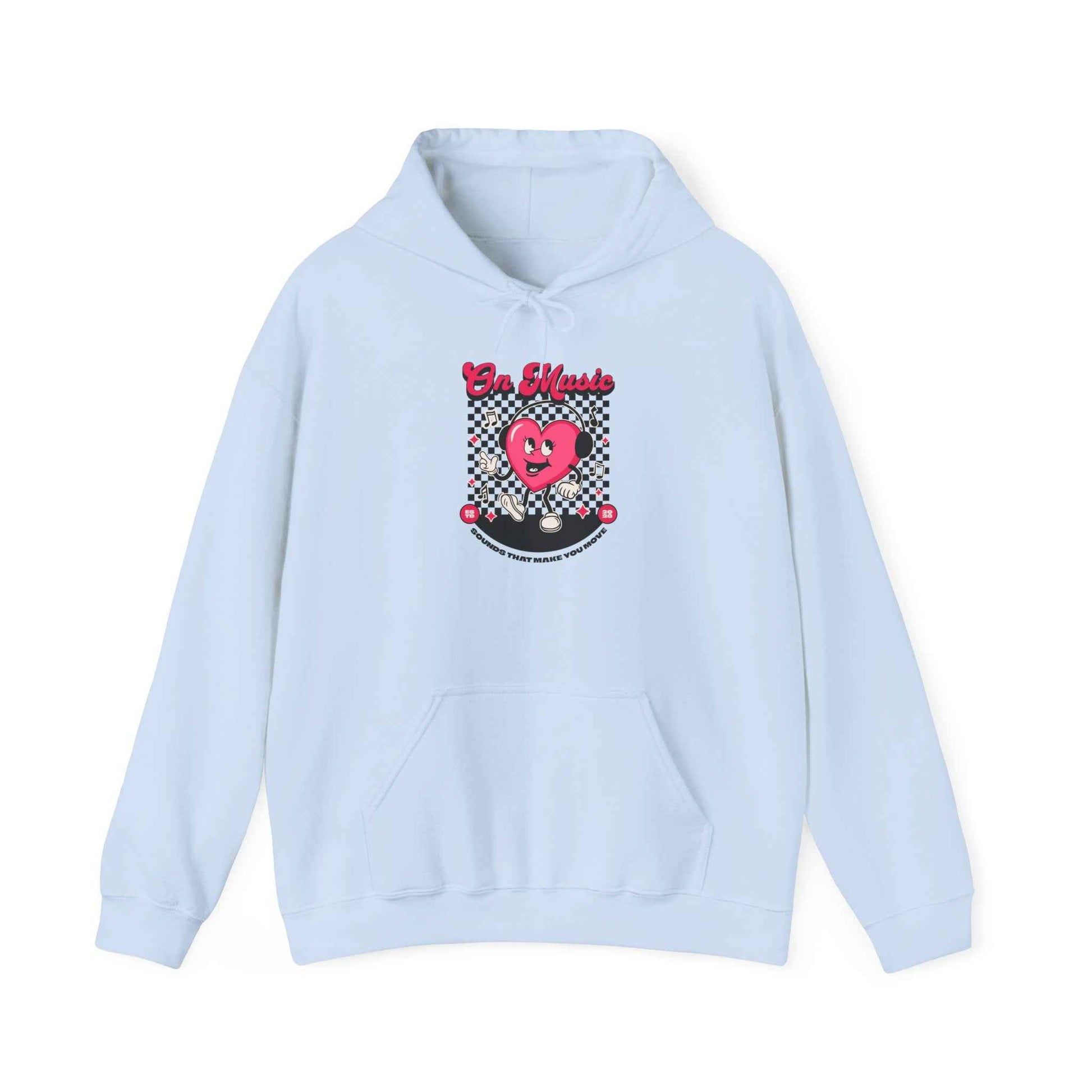 Be Moved Retro Heart Checkerboard Graphic Hoodie