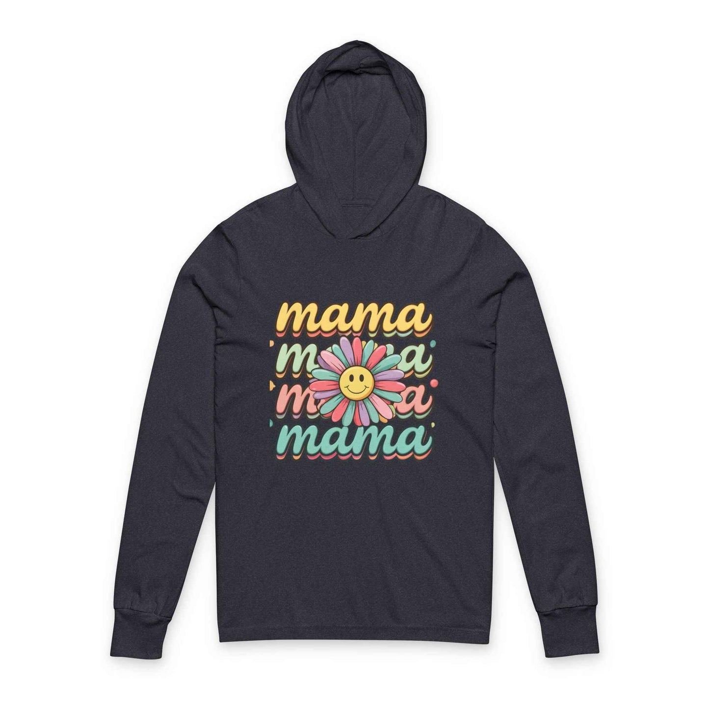 Mama Retro Daisy Hoodie Tee — Vintage Floral Mom Shirt for Mother’s Day