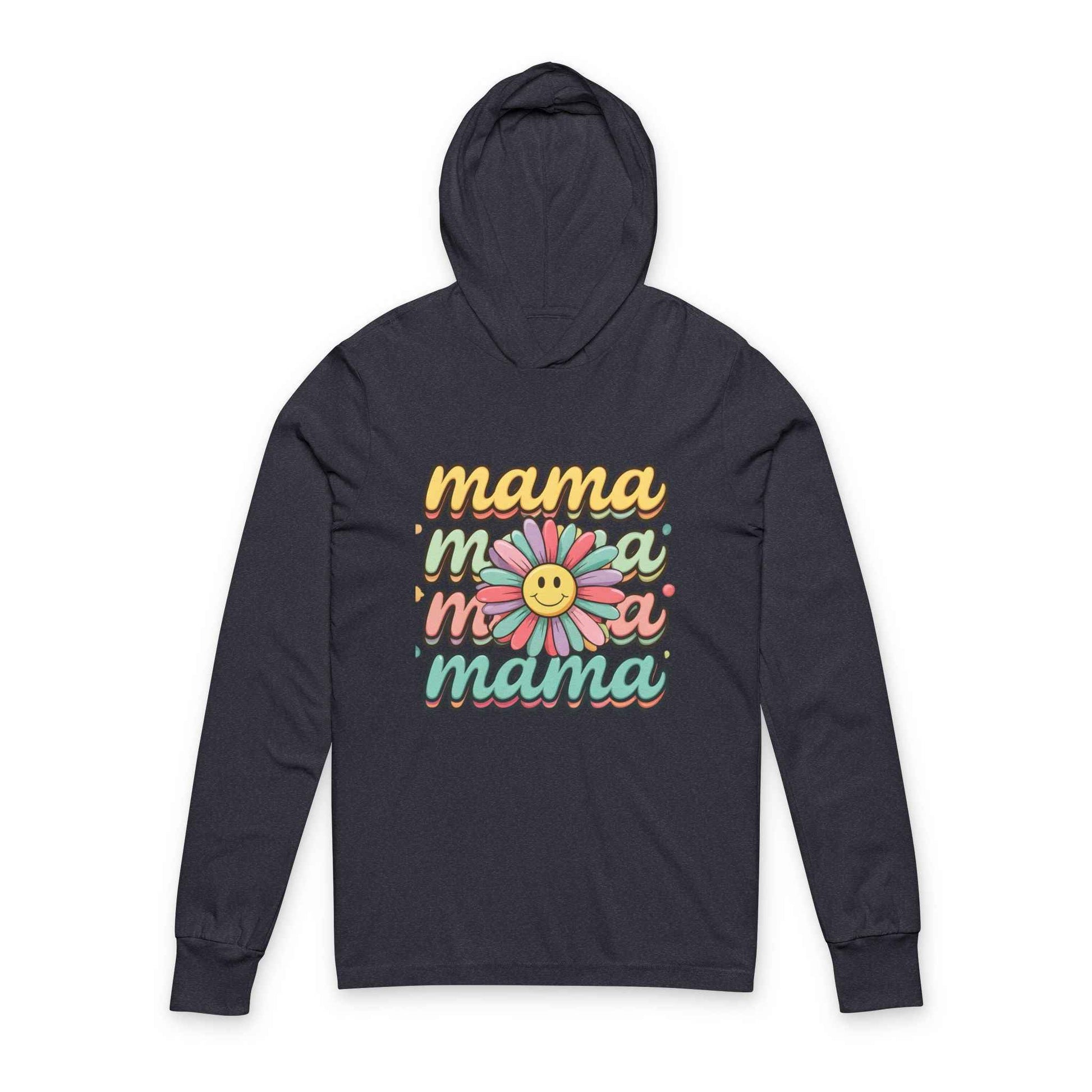 Mama Retro Daisy Hoodie Tee — Vintage Floral Mom Shirt for Mother’s Day
