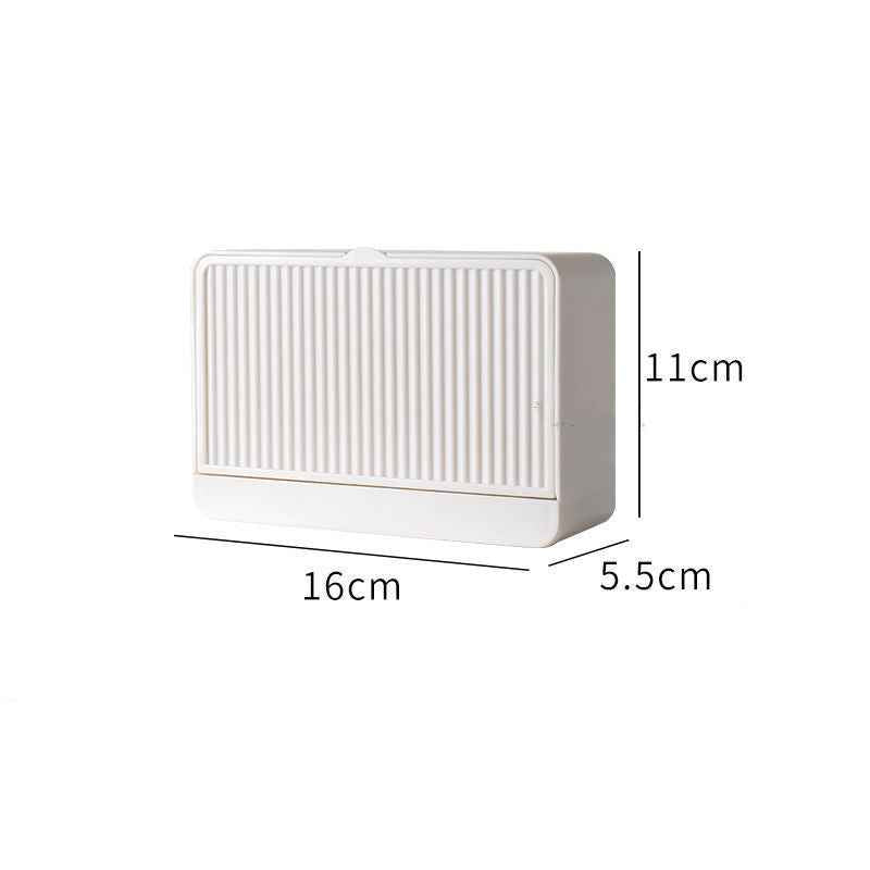 Double Grids Soap Storeage Box Wall Puch Free Drain Soap Holder