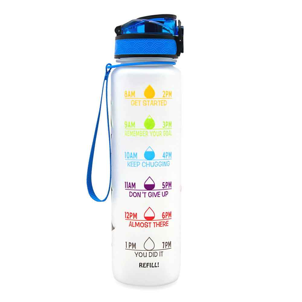 1L Motivational Tritan Water Bottle With Time Markers & Leakproof Design For Fitness & Sports