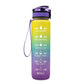 1L Motivational Tritan Water Bottle With Time Markers & Leakproof Design For Fitness & Sports