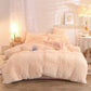 Luxury Fleece Duvet Cover Set in Soft Pink Color