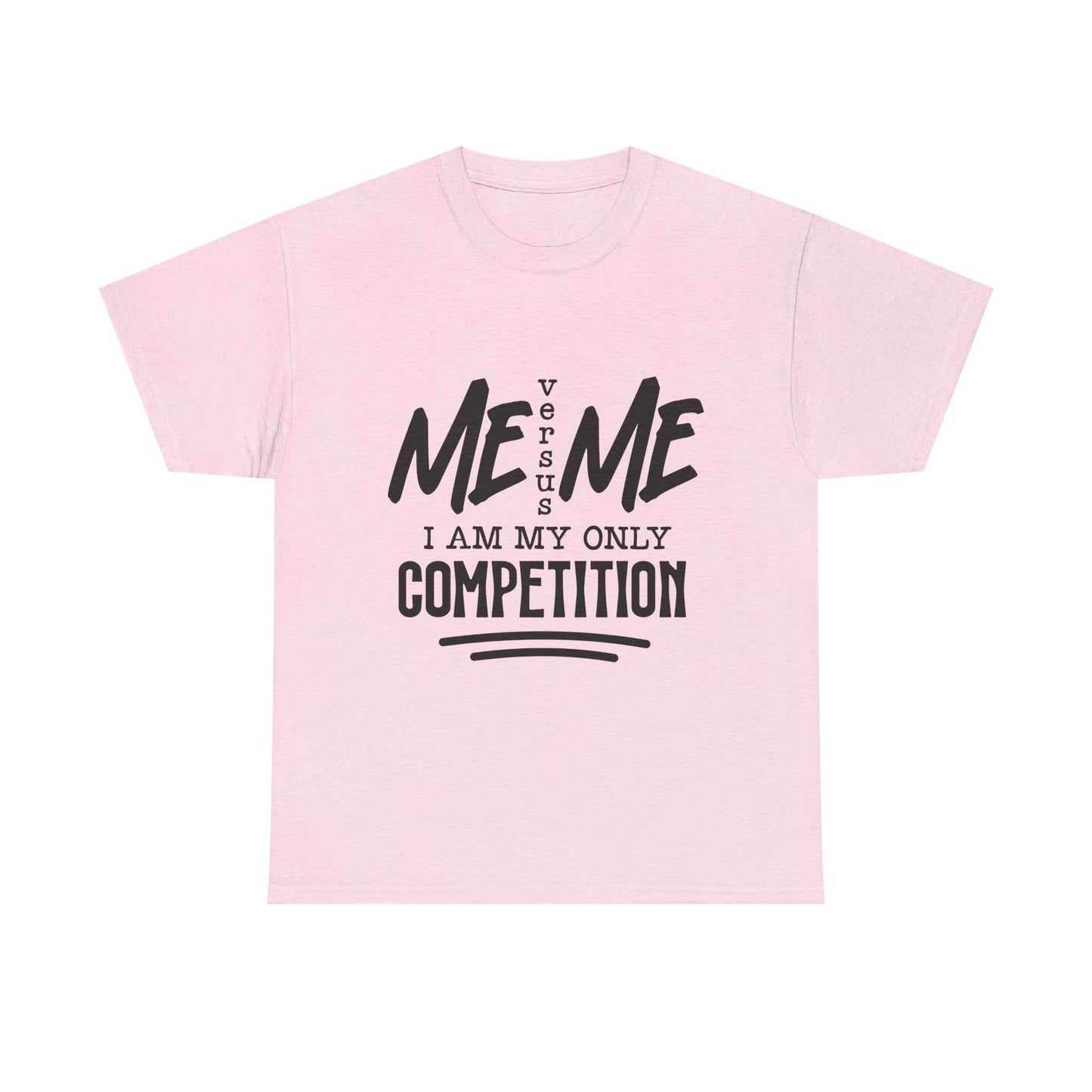 Motivational Unisex Heavy Cotton Tee - 'Me vs. Me: I Am My Only Competition'