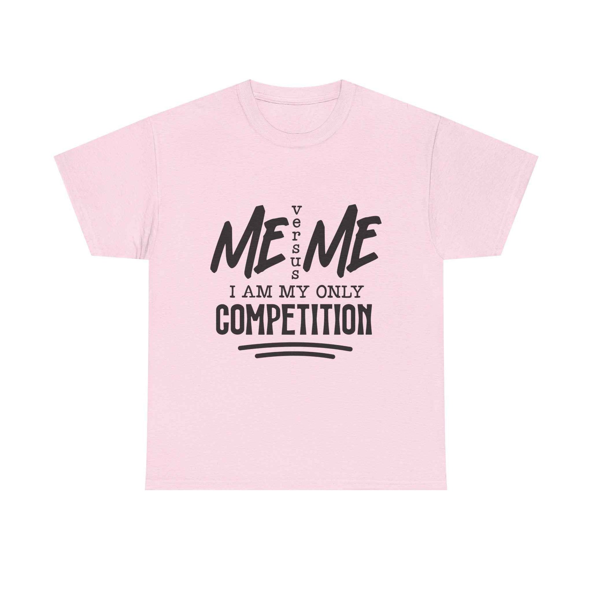 Motivational Unisex Heavy Cotton Tee - 'Me vs. Me: I Am My Only Competition'