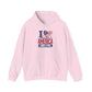 America Land of the Free Hoodie — I Love America Patriotic Flag Sweatshirt
