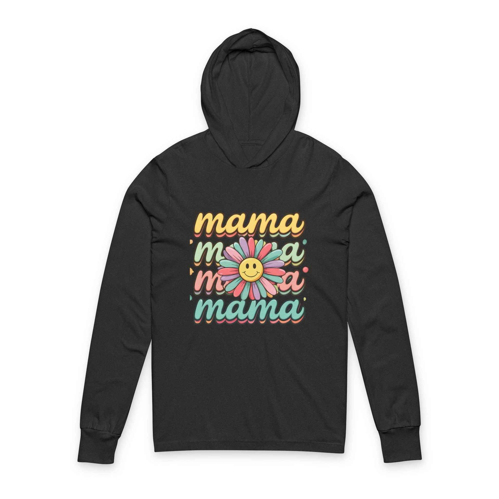 Mama Retro Daisy Hoodie Tee — Vintage Floral Mom Shirt for Mother’s Day