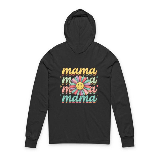 Mama Retro Daisy Hoodie Tee — Vintage Floral Mom Shirt for Mother’s Day