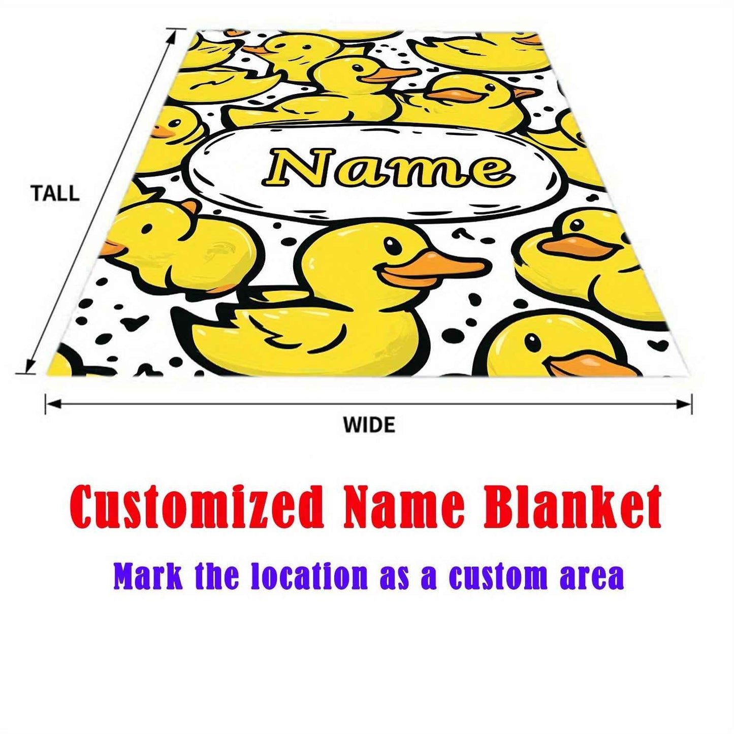 Custom Yellow Duck Flannel Throw Cozy Personalized  Soft