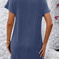 Mandy Ribbed Striped Short Sleeve Mini Tee Dress