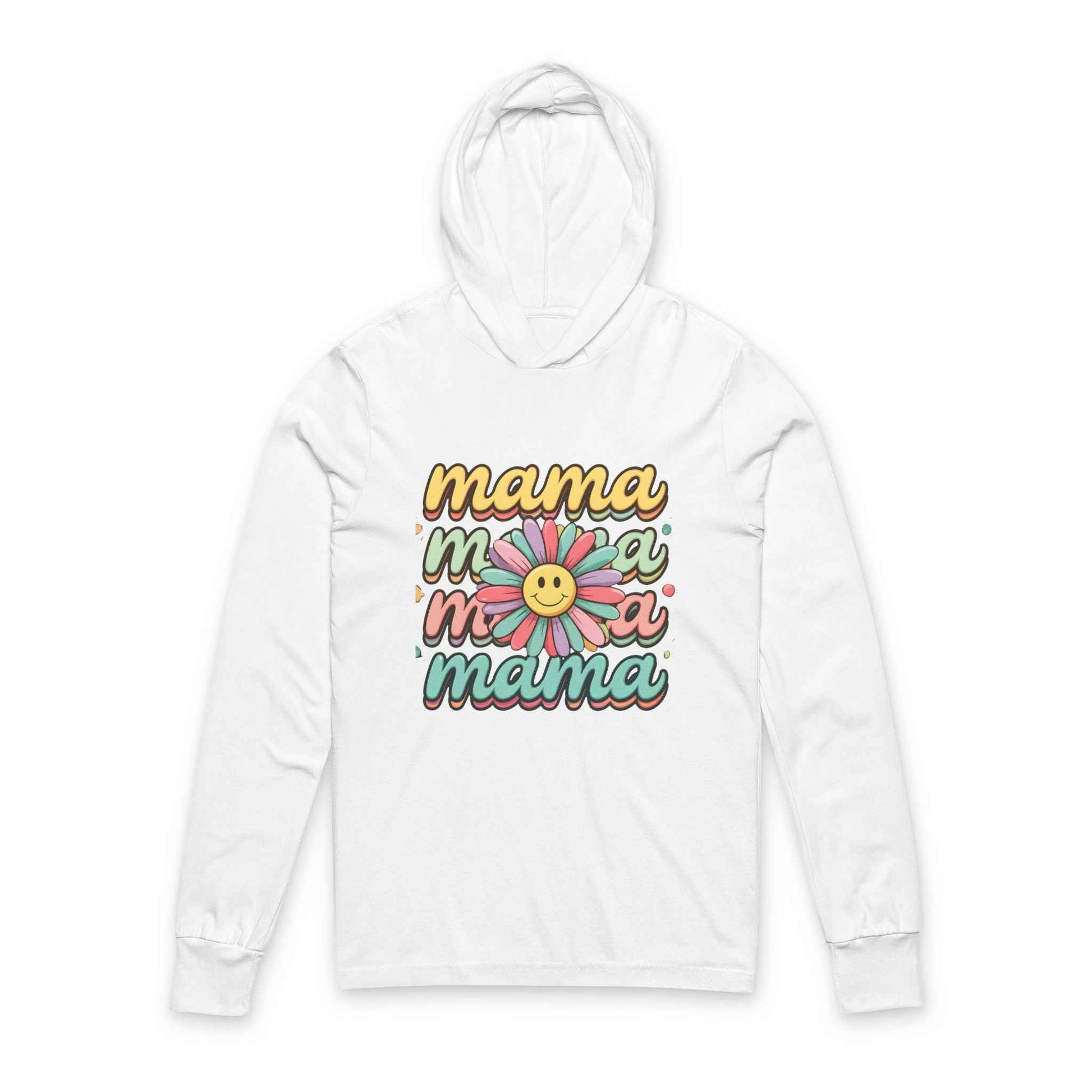 Mama Retro Daisy Hoodie Tee — Vintage Floral Mom Shirt for Mother’s Day