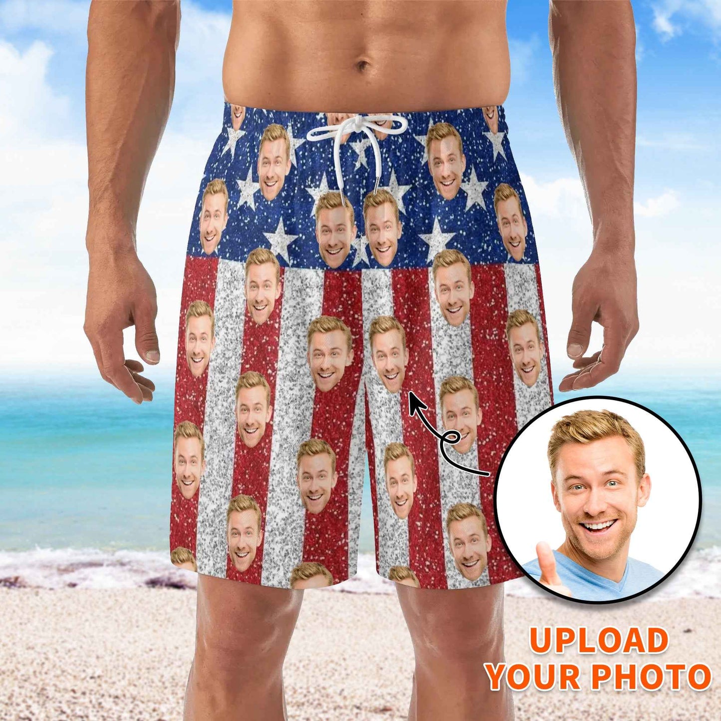 Mens Lightweight Hawaiian Beach Shorts