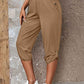Full Size Roll-Tab Capris Pants